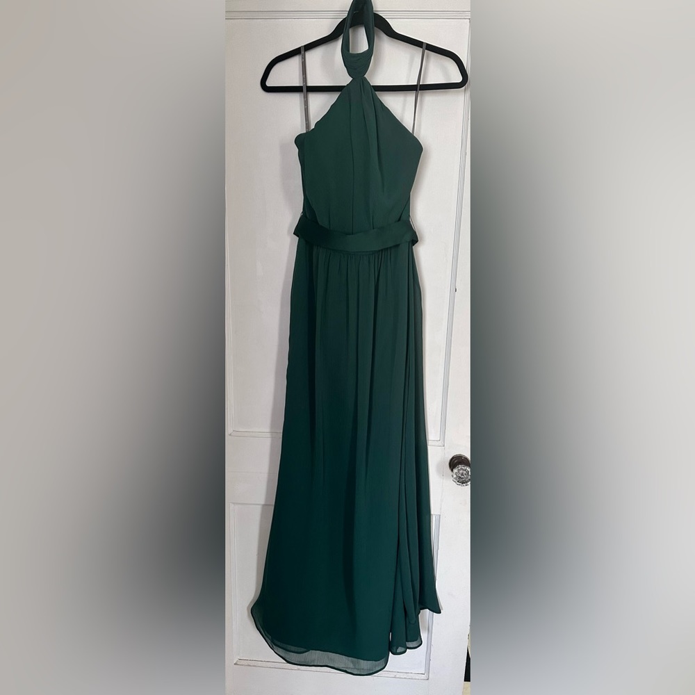 White by Vera Wang Deep Green Bridesmaid Full Length Dress Sz 0